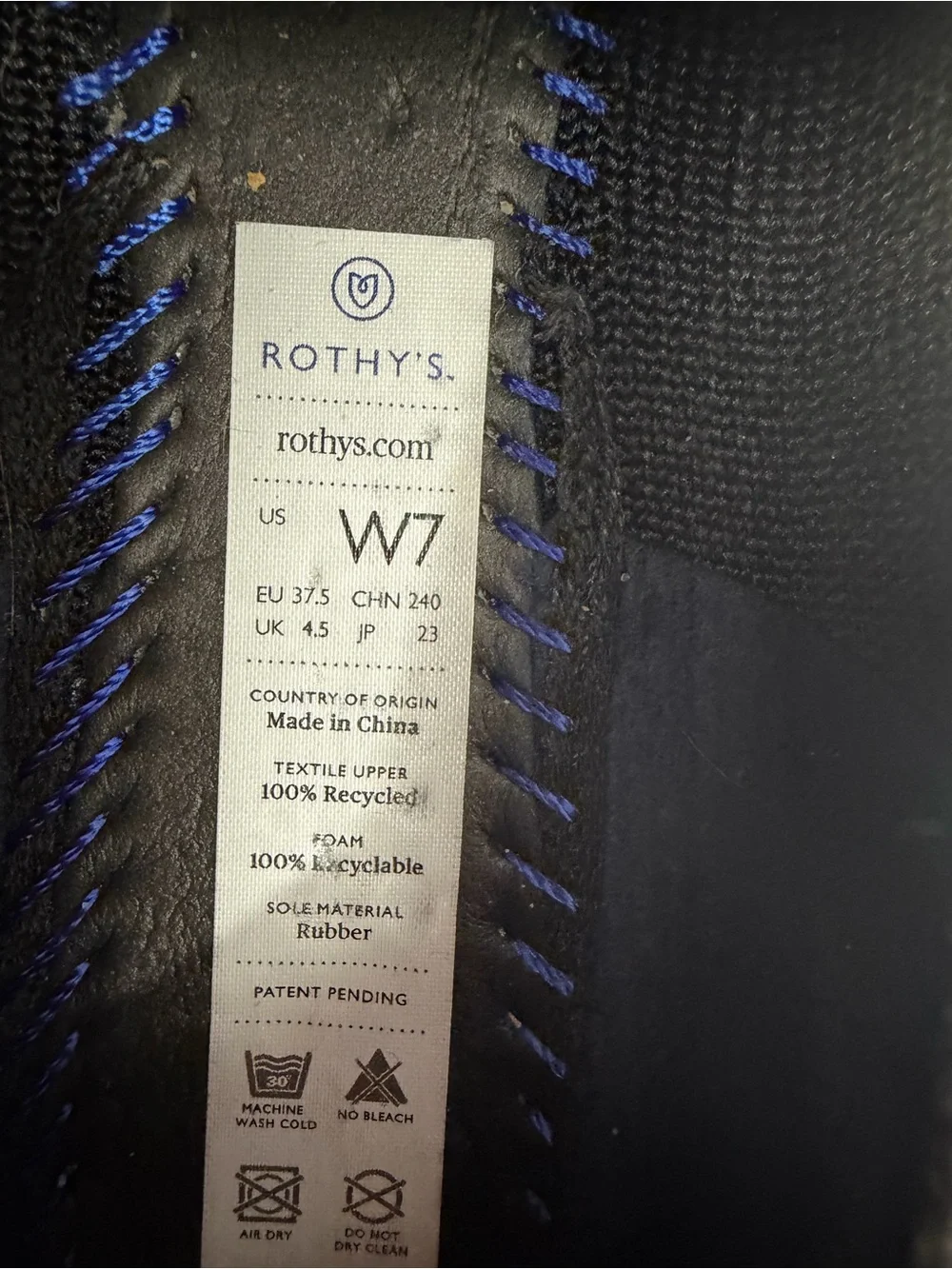 Rothy’s Black Ballet Flats Sz 7